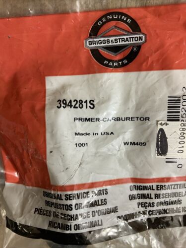 Briggs & Stratton 394281S Carburetor Primer Bulb NOS New Genuine OEM (6922737418423)